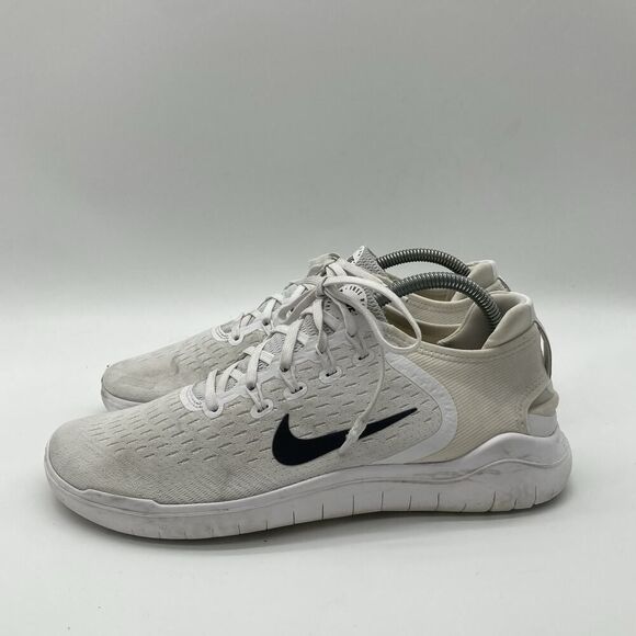 Mens Size 9.5 Nike Free RN 2018 942836-100 White Running Shoes Sneakers - Picture 4 of 10